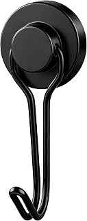 Magnetic Hooks - Set of 6 - No Drill Installation - 1.5 x 1.5 x 4.2 cm - Black