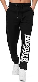 Lonsdale London Logo Large Men's Tracksuit Bottoms Black 60% Cotton, 40% Polyester Relaxed