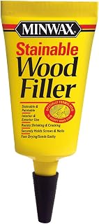 Minwax 42851000 Stainable Wood Filler, 1 oz, Natural | Wood Fillers, Wood Repair Products, Paintable Fillers, Sandable Fillers, Solid, small gouges, nail holes, 1 oz Tube