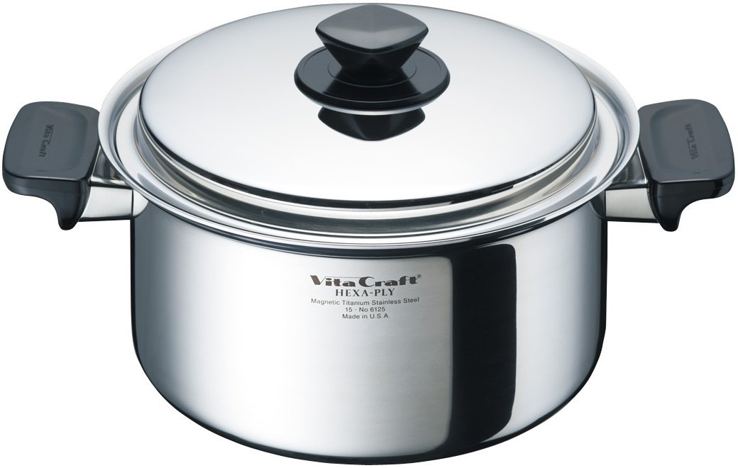 Vita Craft Deep Type Two-Handed Pot IH Compatible Stainless Steel with Lid 10-Ye
