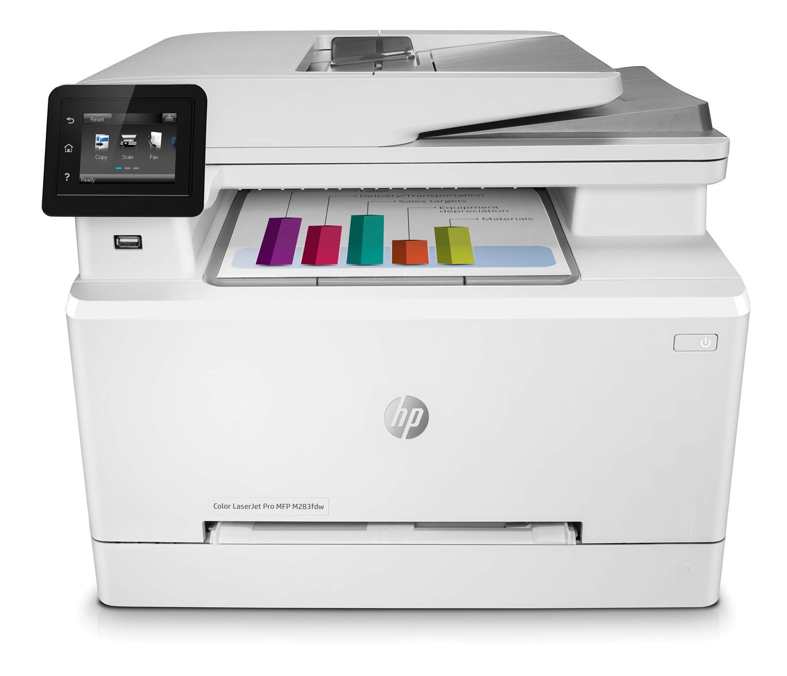 HP Laser Jet Pro M283FDW Multifunction Color Fax/Scan/Printer 22ppm 600x600dpi 2