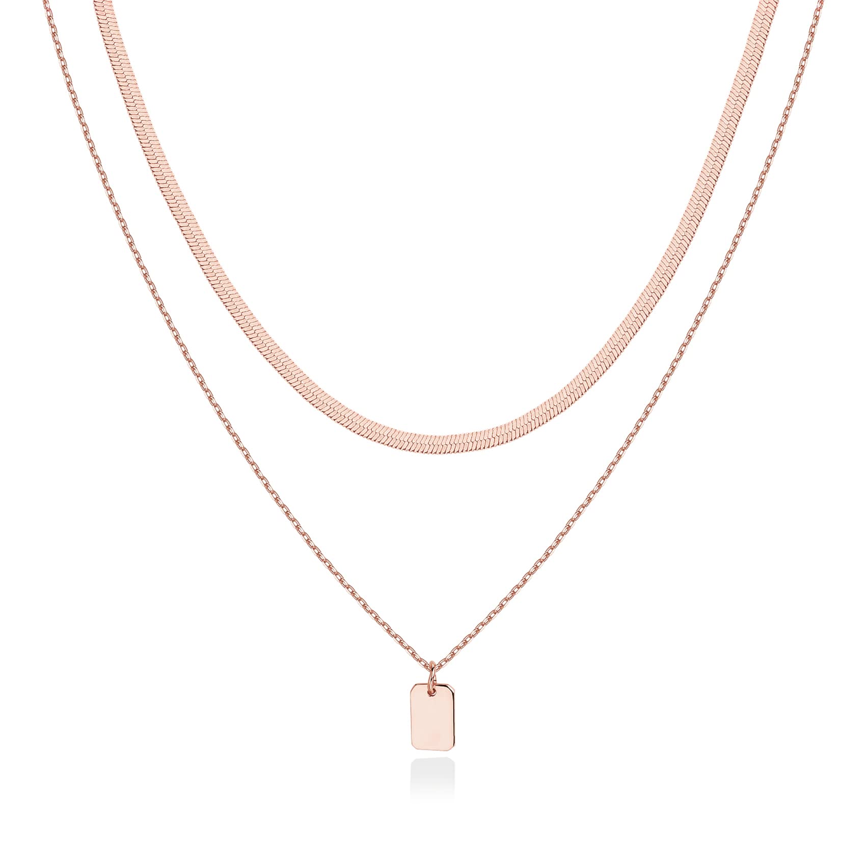 PAVOI 14K Gold Plated Layered Chain Necklaces for Women, Minimalist Pendant