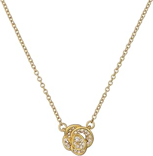 Ted Baker London Florita Crystal Flower Pendant Necklace For Women (Gold/Crystal)