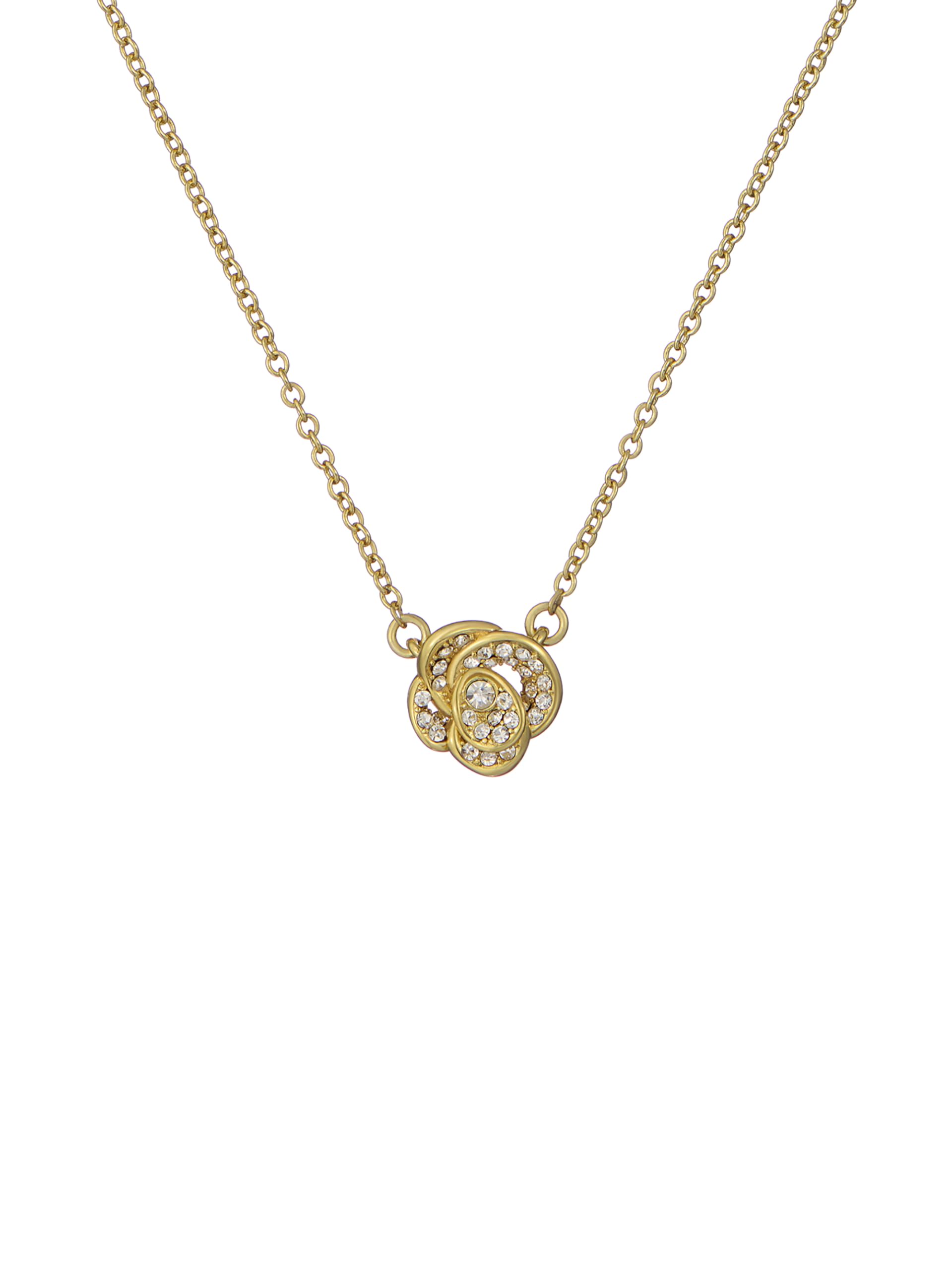 Ted Baker London Florita Crystal Flower Pendant Necklace For Women (Gold/Crystal
