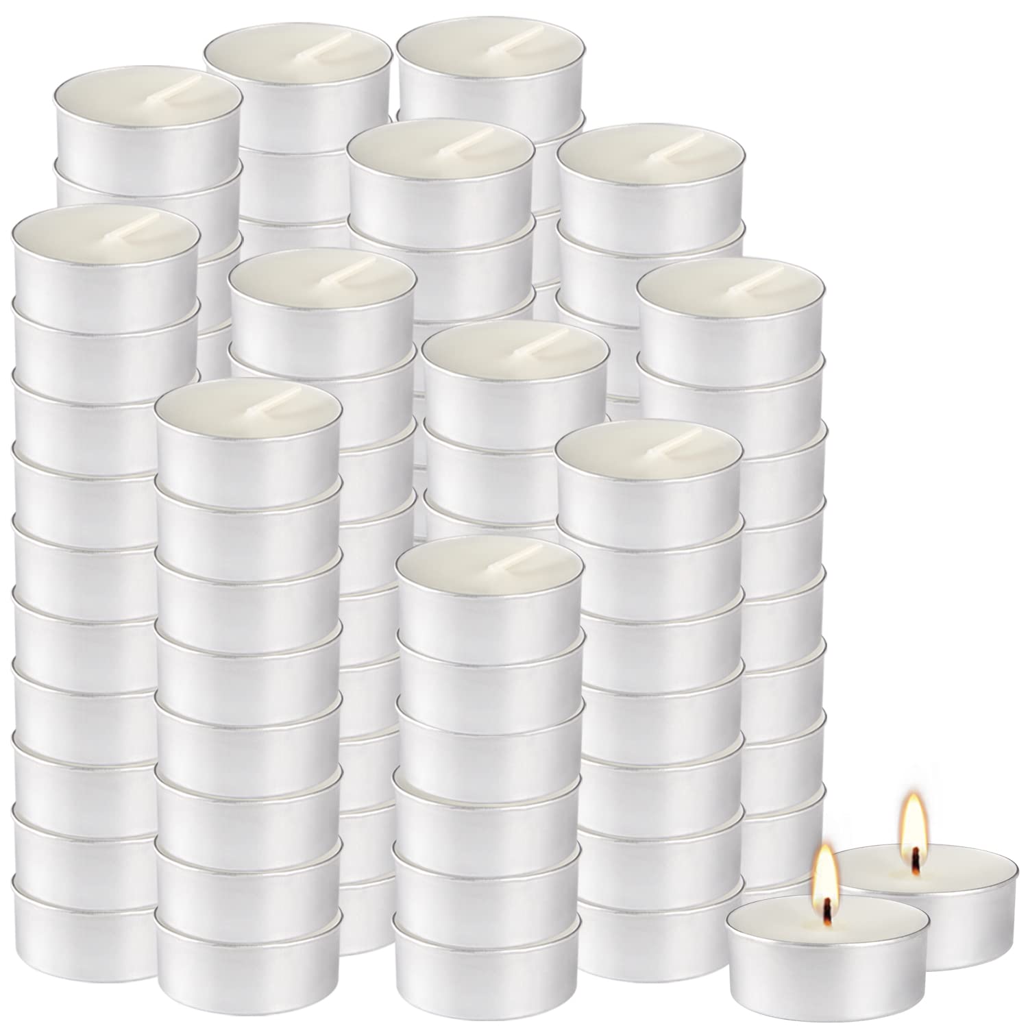 Bulk 200 Pack Tealight Candles, 4 Hour Burn Time,Dinner Candle Set with Cotton W