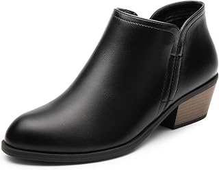 DREAM PAIRS Women Ankle Booties Low Chunky Heel Dress Boots