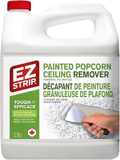 EZ Strip Professional Strength Painted Popcorn Ceiling Remover - No Methylene Chloride No NMP Powerful No Drip Gel Formula - Product Of Canada - 3.78L