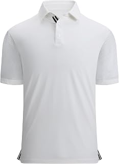 Alex Vando Mens Golf Polo Shirt Short Sleeve Breathable Casual Polo Shirt for Men