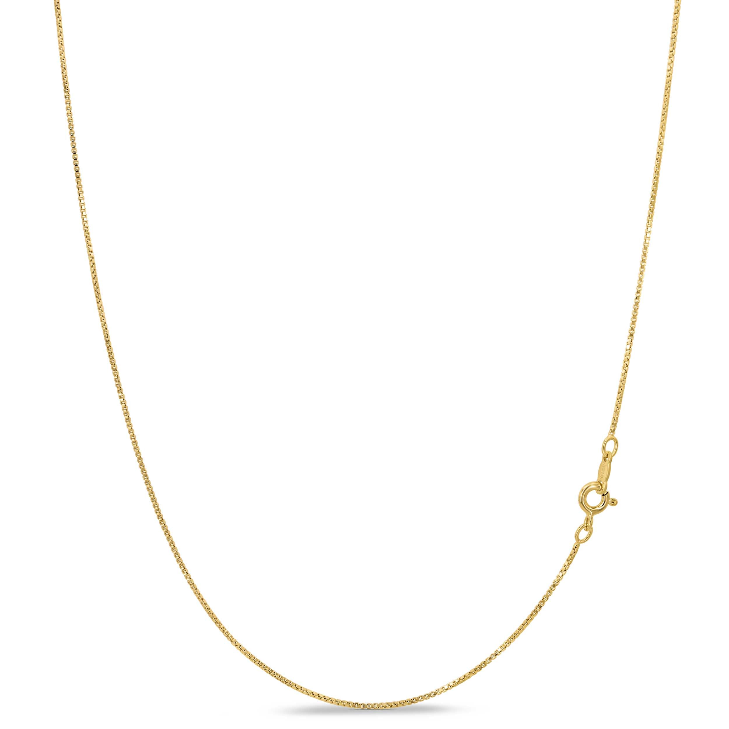 KEZEF 925 Sterling Silver 1mm Box Chain Necklace for Women, 14 to 30 Inch | 1mm 