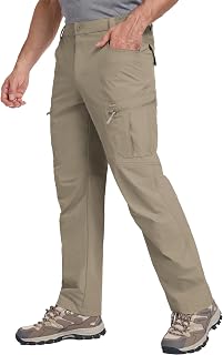 Mens Hiking Pants Lightweight Nylon Stretch Cargo Work Pants for Men Waterproof with Pockets