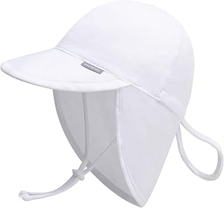 Duoyeree Baby Sun Protection Hat with Neck Flap UPF 50+ Polyester Hat 0-5T