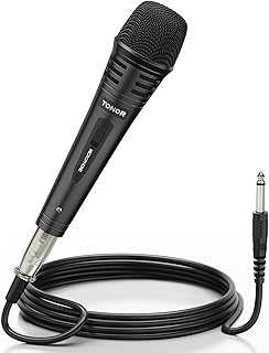 TONOR Professional Vocal Microphone for Singing with 16.4ft/ 5M XLR Cable | Dynamic Handheld Mic for Karaoke, Cardioid Studio Microfono with 500 cm XLR to 1/4" Cable, for Speakers/Mixer/Amp/Speech, K1