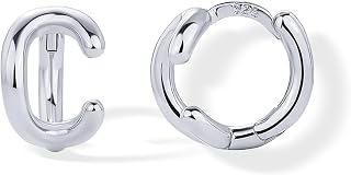 PAVOI 14K Gold Plated Dainty Initial Letter Huggie Hoop Earrings for Women