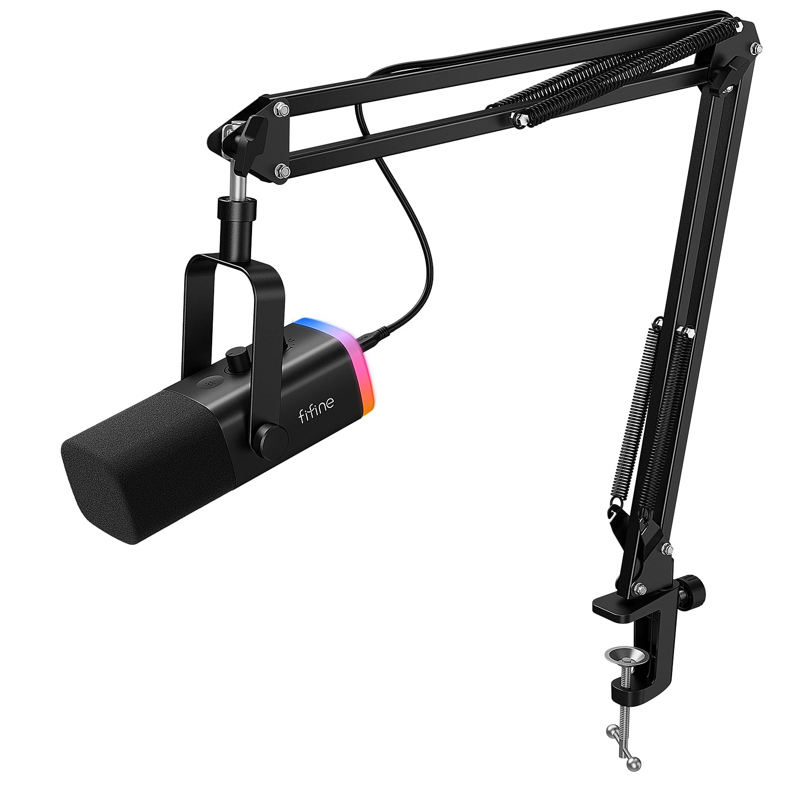 FIFINE AM8T Dynamic XLR/USB Gaming Microphone Kit | Dynamic Mic Set with Boom Ar
