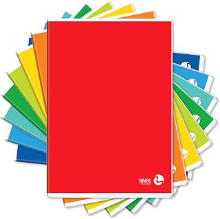 Bm – BeMore – Color Basic 0110603 – Notebook A4 (21 cm x 29.7 cm) – Ruling 5 mm – 5 mm Squares without Margins for Elementary and Medium – Paper 80 g/m² – Assorted Colours – Pack of 10