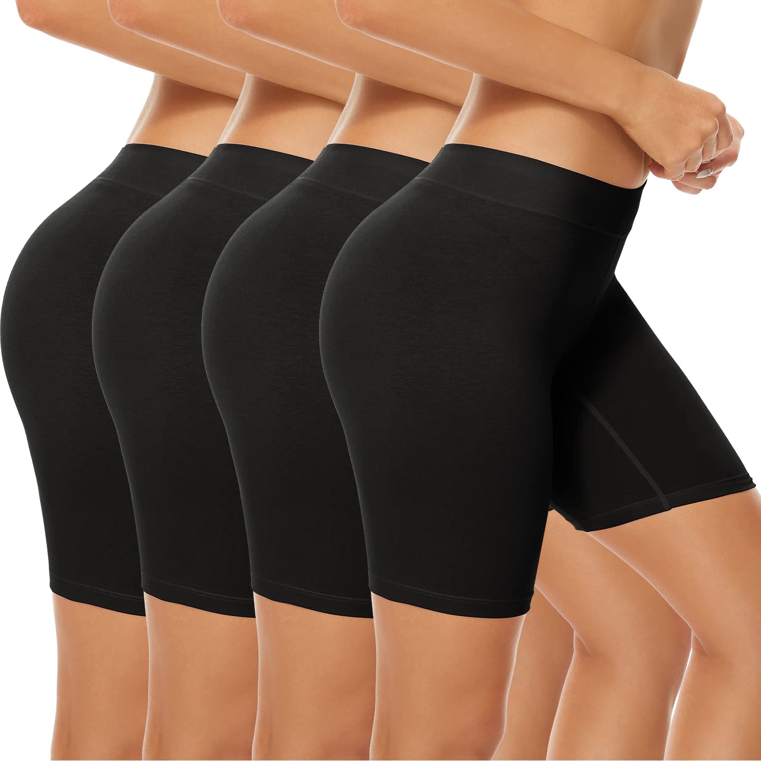 POKARLA 4 Pack Women's Cotton Underwear Boxer Shorts Anti Chafing Bike Shorts Bo