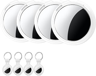 4 Pack Smart Tracker Tags MFi Certified Item Finder Find My iOS Only | Bluetooth Air Worldwide Tracking Tracker Tags Waterproof Key Finder Locator with Sound for Luggage Wallet Pets Dogs Cats