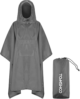 TOMSHOO Multifunctional Raincoat with Hood for Adults