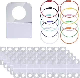 Holder for Yoto Card Rings and Tabs, 100pcs Self Adhesive Tabs, 10pcs Rings | Stainless Steel Keyring Loop Case, 1.26x0.87in Self Adhesive Labels, Ideal Accessories for Yoto Player Marking Stickers