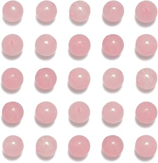 NCB 100pcs Original Natural Stone Beads Gemstone Round Loose Beads 6mm 8mm 10mm (Rose Quartz, 6mm 100Beads)