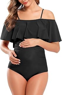 SHEKINI Women's Swimsuit with Skirt One Piece Slimming One Piece Swimsuit with Fluffy Cups Vintage Skirted Swimwear Swimsuit Beach Bikini