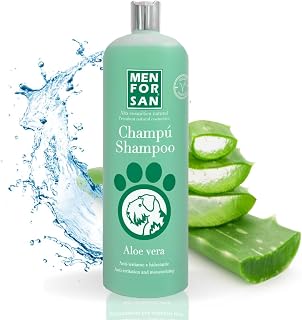 MENFORSAN Aloe Vera Shampoo for Dogs | Deep Hydrates | Anti Irritation and Anti Eczema Action | 100% Natural | Herbaceous | 1L