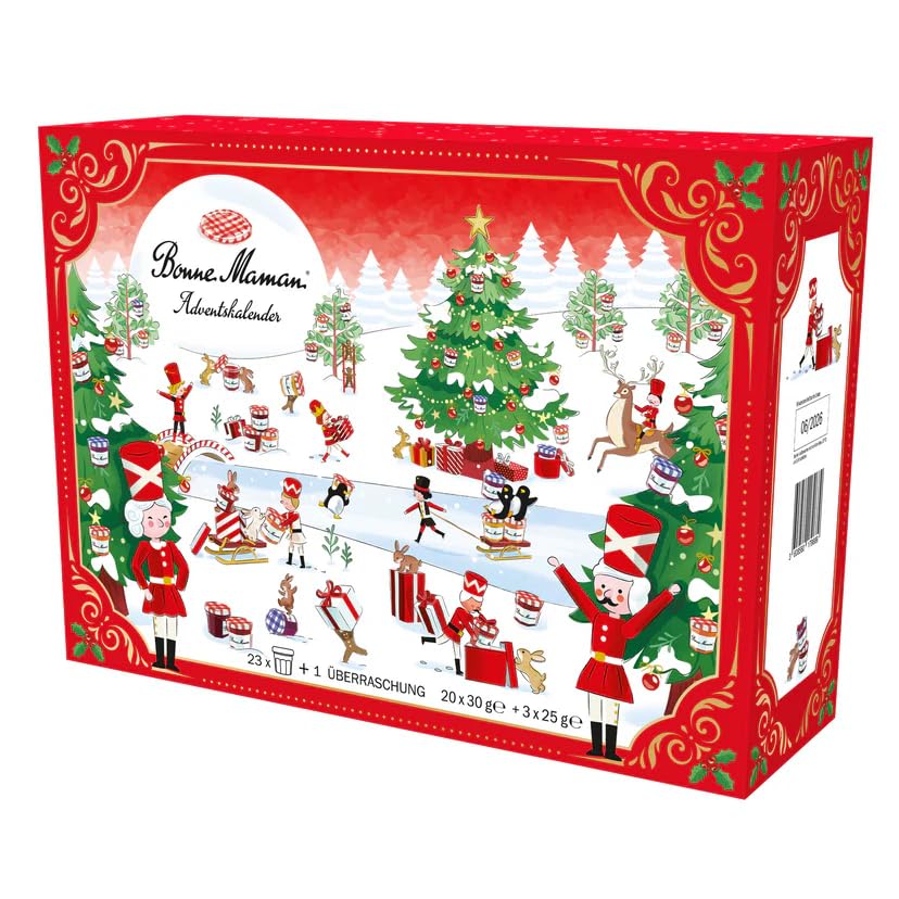Bonne Maman Advent Calendar 2024, 21 x 30 g & 2 x 25 g Jars + 1 x Surprise, Limi