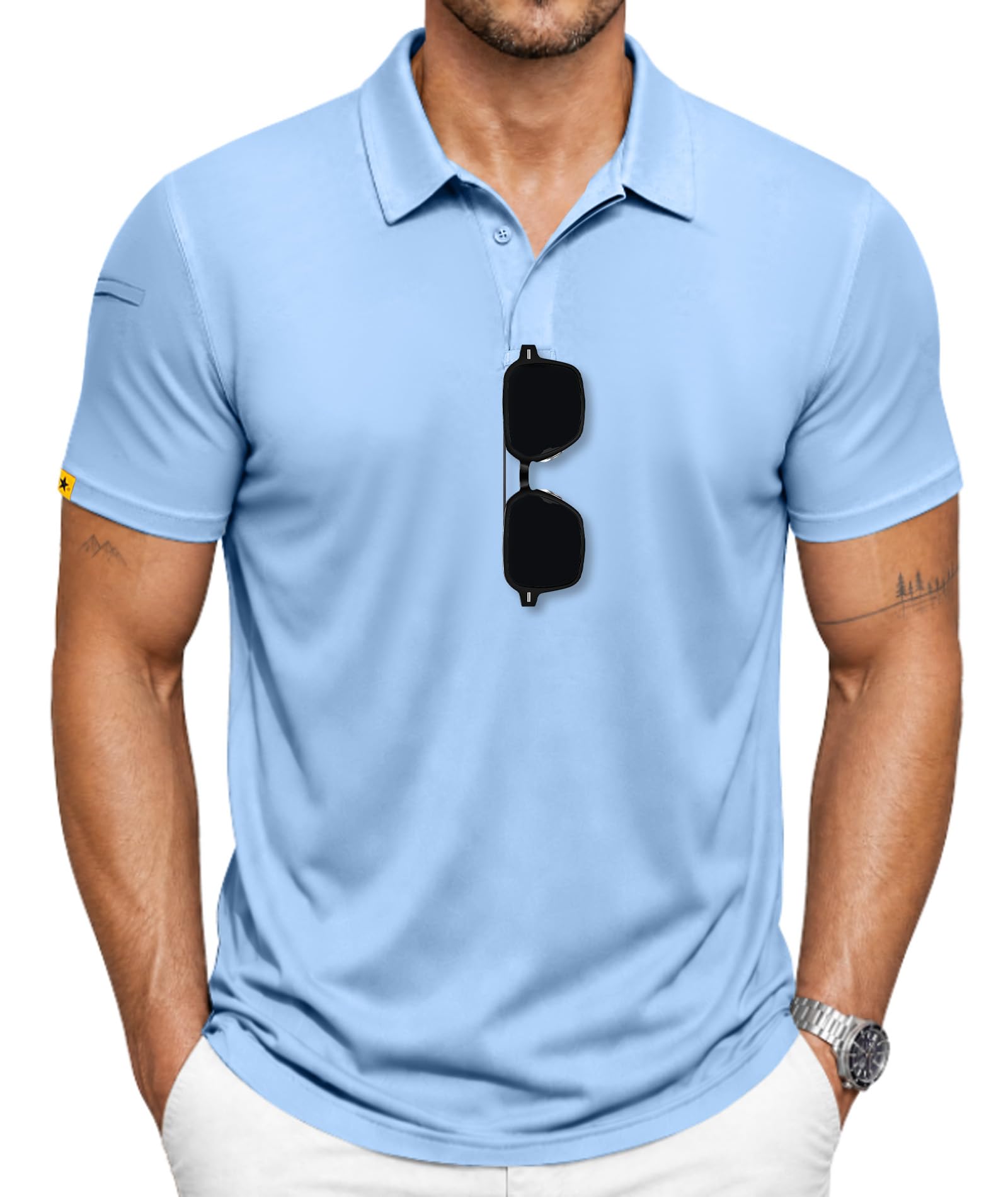SCODI Mens Polo Shirts Short Sleeve Athletic Casual Golf Collared T-Shirt