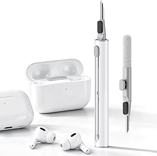 Hyashee Cleaner Kit for AirPods Pro 3/2/1, 3-in-1 Earbud Cleaning Pen with Metal Tip, Soft Brush & Flocking Sponge, Cleaning Tool for Wireless Earbuds, Charging Case, Phone, Keyboard & Electronics