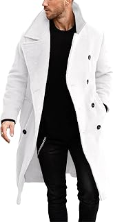 Makkrom Mens Double Breasted Trench Coat Business Casual Winter Overcoats
