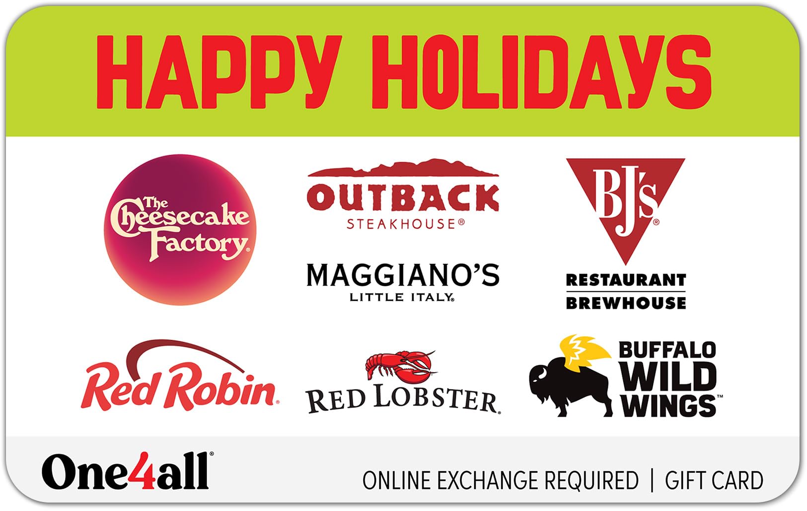 One4all eGift Card | Happy Holidays Dining - Multi-Brand