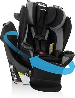 Evenflo Revolve360 Extend All-in-One Rotating Car Seat | with Quick Clean Cover, Rear-Facing, Forward-Facing, Highback Booster Mode, Infant to 12 Years (Revere Gray)