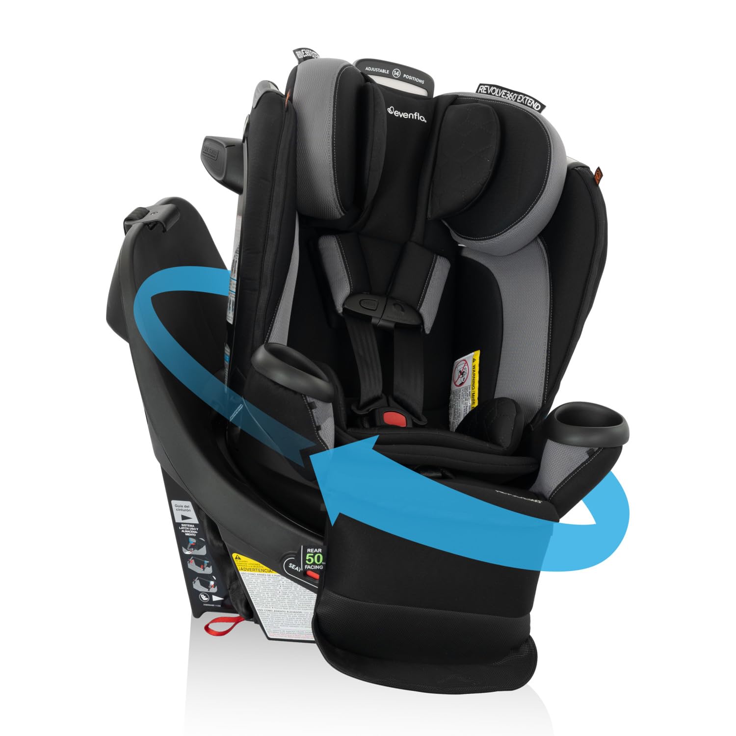 Evenflo Revolve360 Extend All-in-One Rotating Car Seat | with Quick Clean Cover,