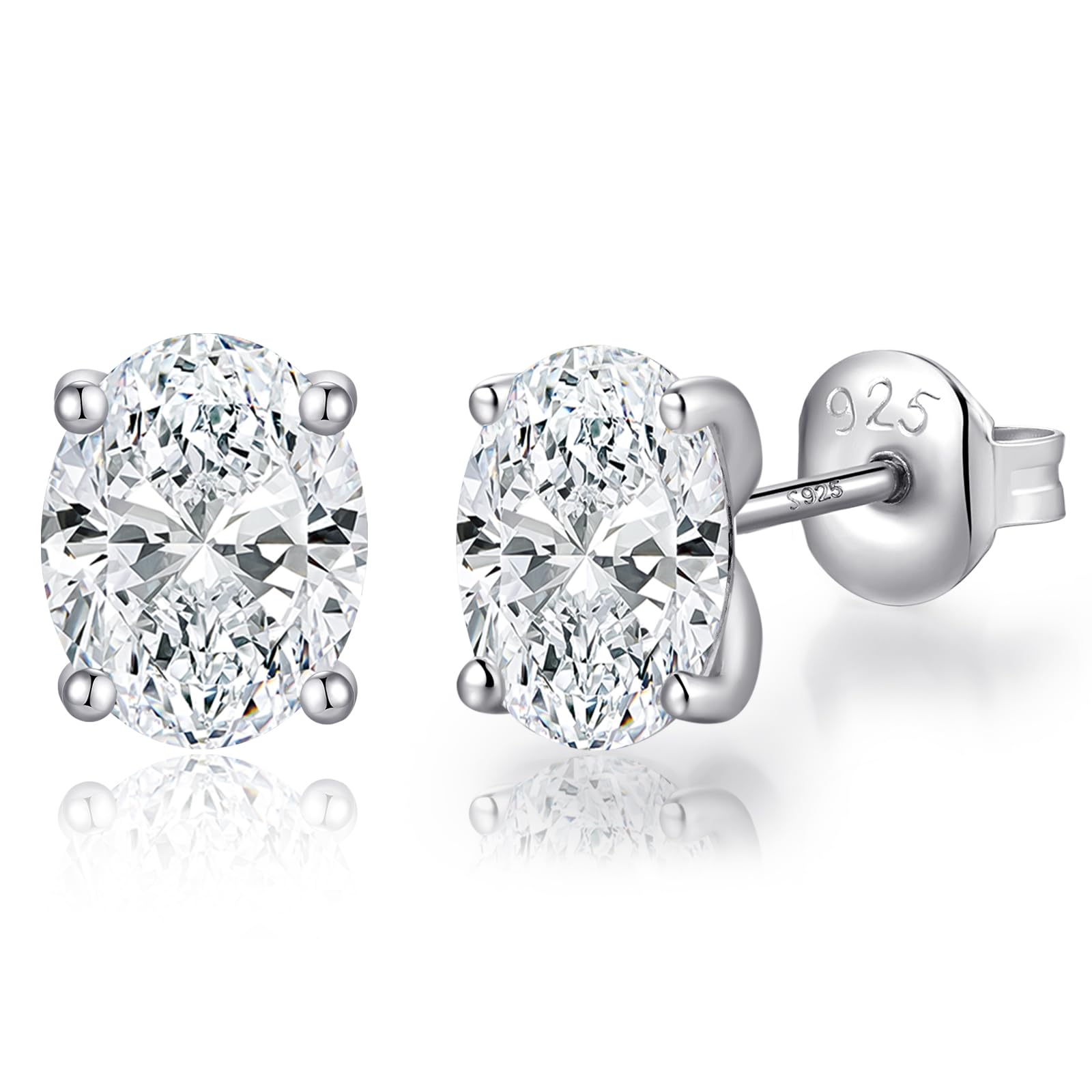 Men's Diamond Women's 925 Sterling Silver Cubic Zirconia Hypoallergenic Stud Ear