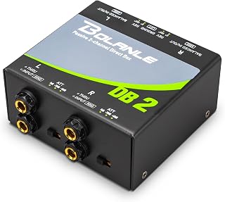 Bolanle DB2 Passive 2-Channel DI Box, Reamp Hum Eliminator XLR Stereo | Built-in ground lift and hum eliminator kill ground-loop noise for clean studio and stage sound