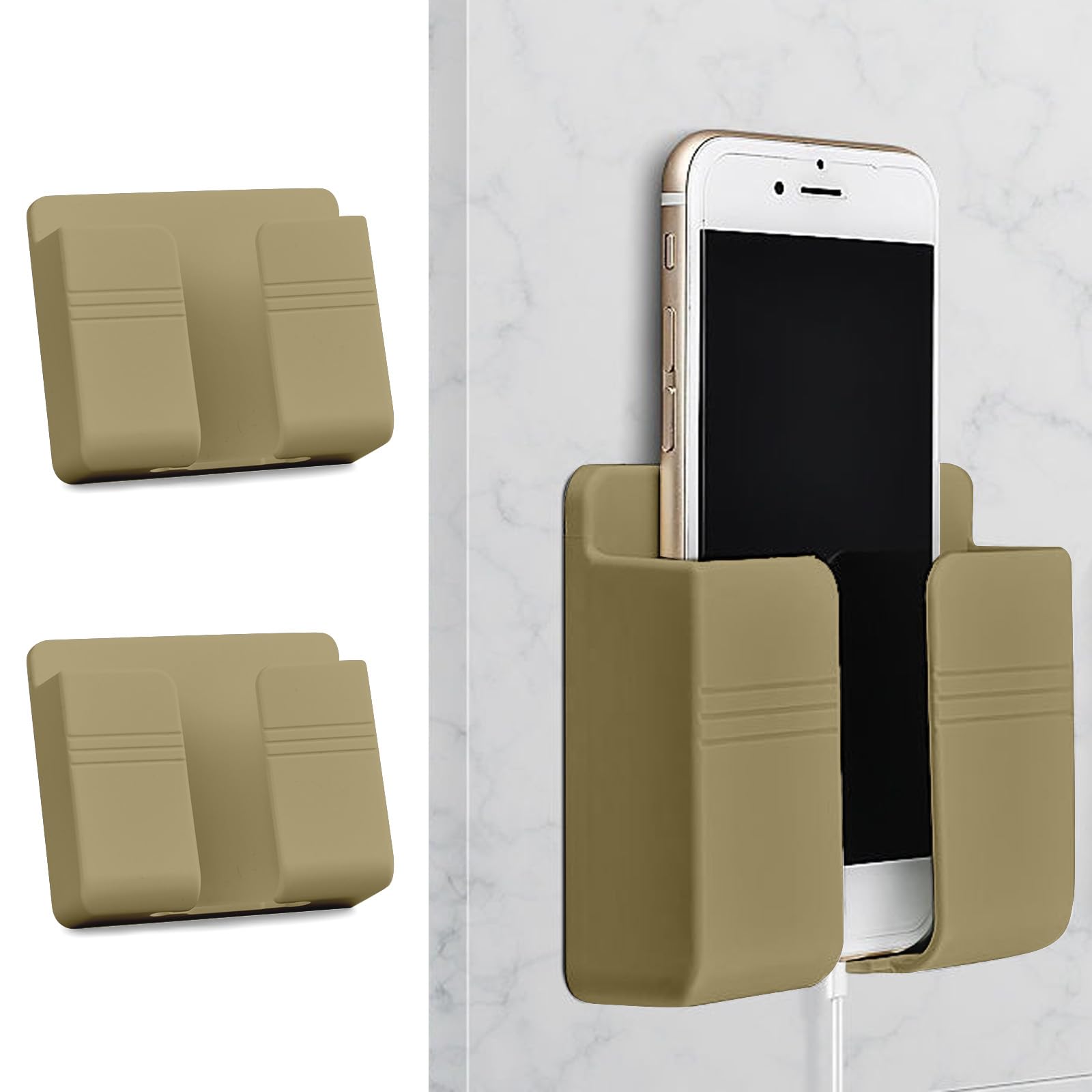 Wall Mount Remote Control Holder Cell Phone Storage Box Self Adhesive Organizer 