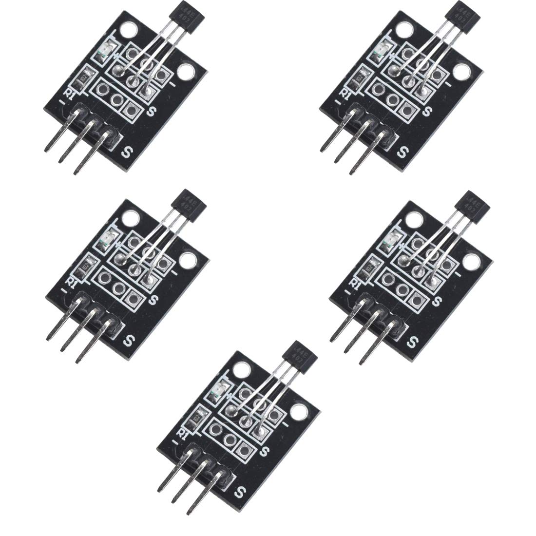 HiLetgo 5pcs Hall Effect Magnetic Sensor Module 3144E A3144 Hall Effect Sensor D