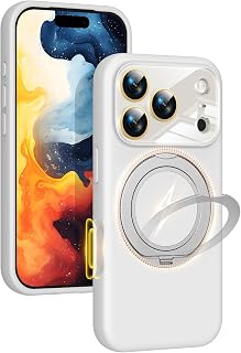 Silicone Case for iPhone 17 Pro Max with 360 Magnetic Stand Fit for MagSafe
