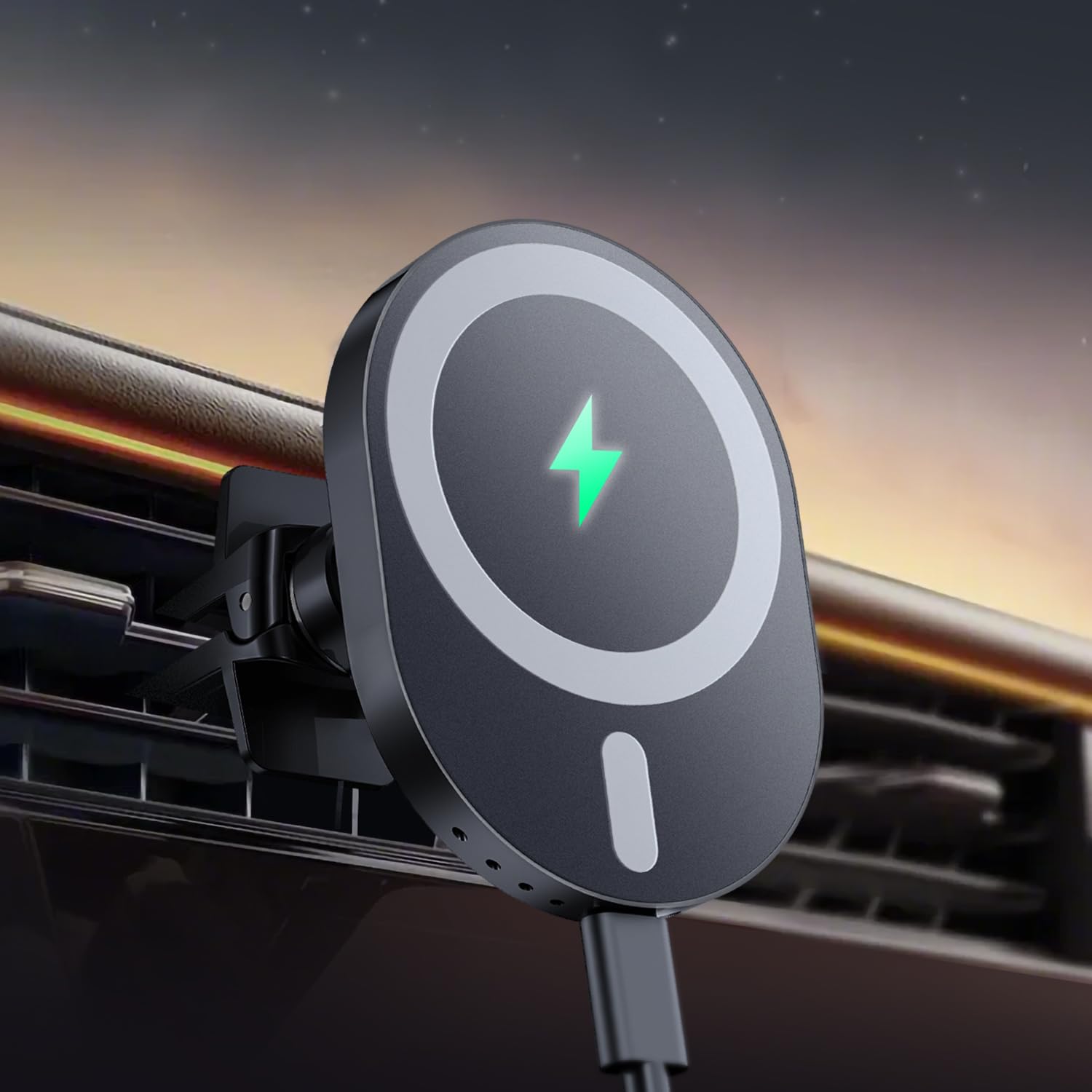 Magsafe Car Mount Charger [15W Fastest Charging Speed&20x Strongest Magnets] Car