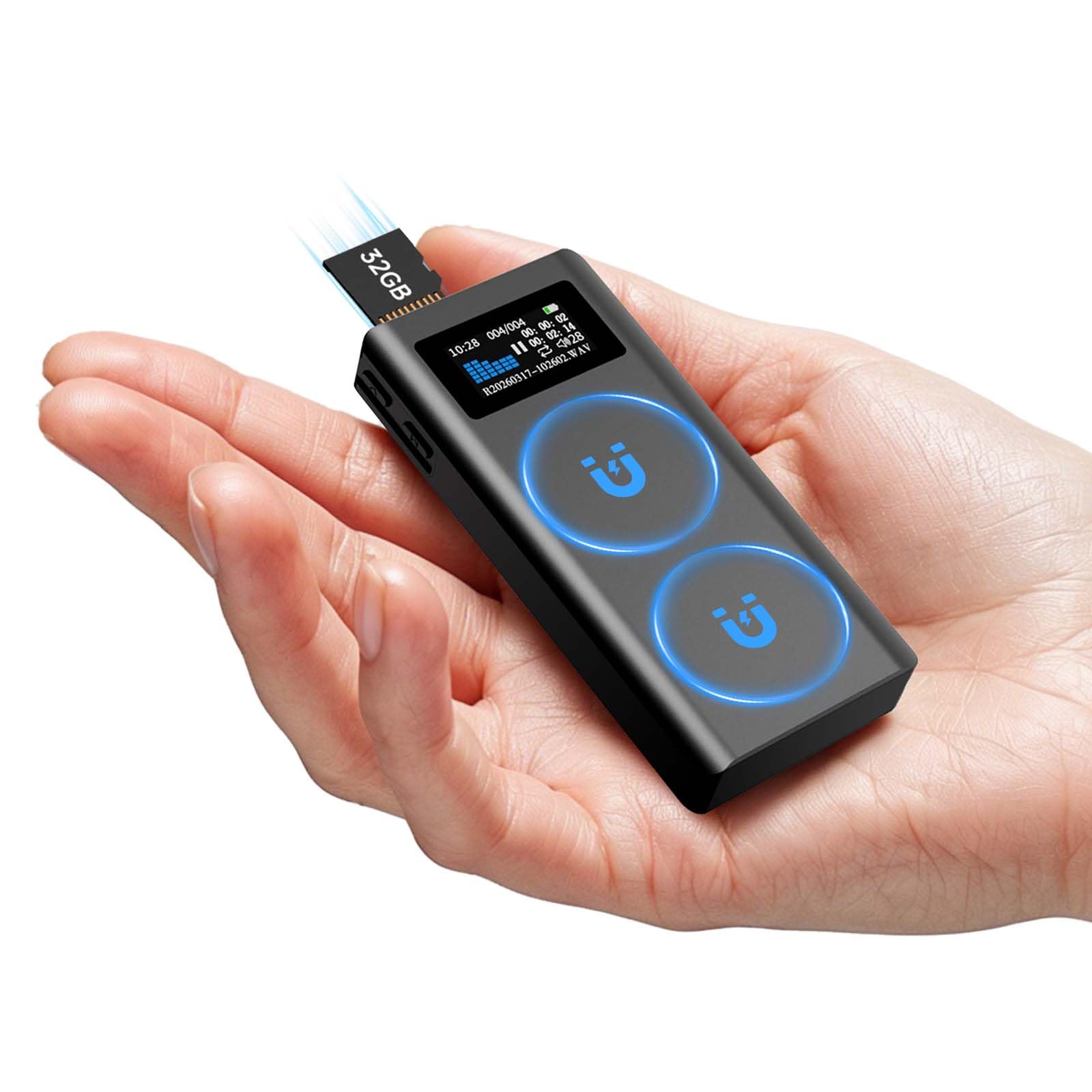 V88 (3000mAh) Magnetic Voice Activated Recorder, 350H Battery Time | 32GB Metal 