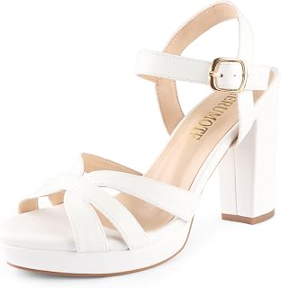 MERUMOTE Women's Chunky Heels Ankle Strap Platform Sandals