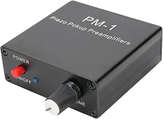Greensen Piezo Pickup Preamp, JFET Rechargeable Guitar Pickup Preamp with 20dB Gain 10M Input Aluminum Alloy 1 4 TS Output for Guitar Violin Ukulele Players