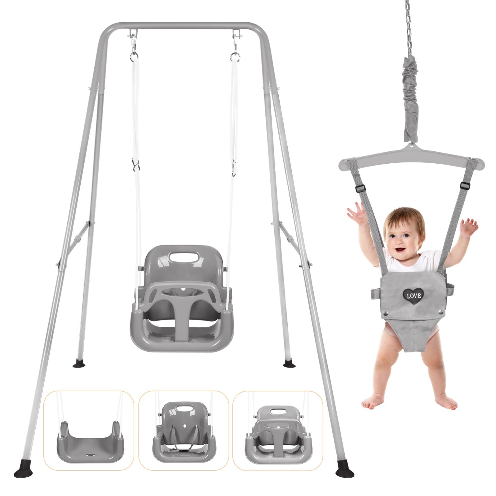 4-in-1 Swing Set & Baby Jumper and Bouncer for Toddler