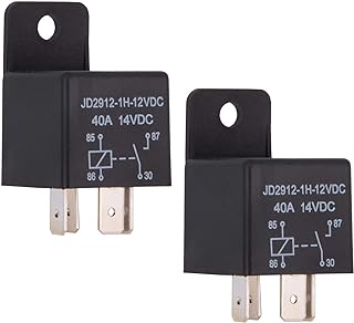Ehdis 2 pcs Car Relay 12v 40 APM 4 Pin Relay Kit Spst Model No.: JD2912-1H-12VDC 40A 14VDC, Auto Switches & Starters