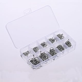 300pcs Portable Fishing Hooks in Box Small Hooks with Holes for Fishing