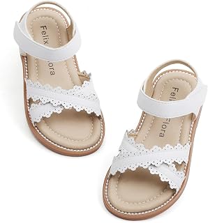 Felix & Flora Toddler Girl Sandals - Little Girl Easter Dress Shoes Lightweight Open Toe Beach Holiday Flats