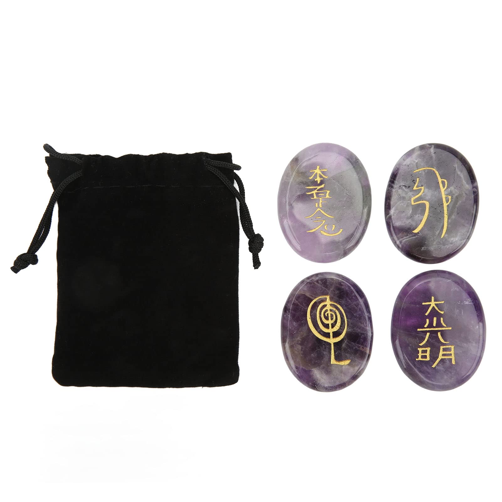 Reiki Symbol Stones Engraved Reiki Stones Natural Meditation Decor Home Healing 