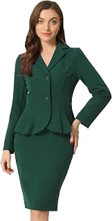Allegra K Women 2 Piece Suit Skirt Sets Business Casual Outfits