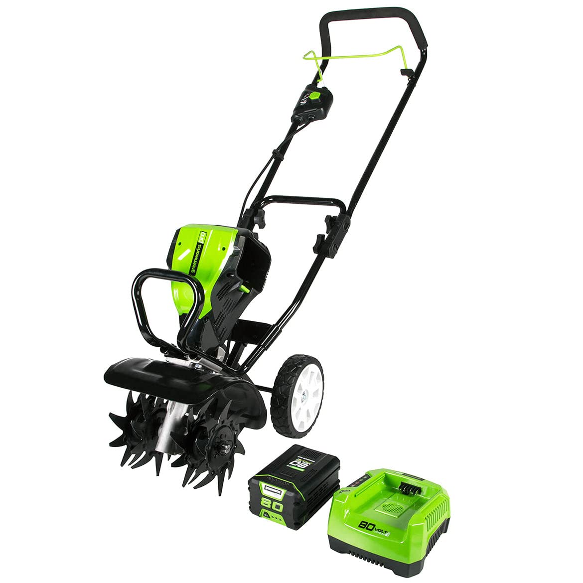 Greenworks Pro 80V 10 inch Cultivator with 2Ah Battery and Charger, TL80L210, Bl