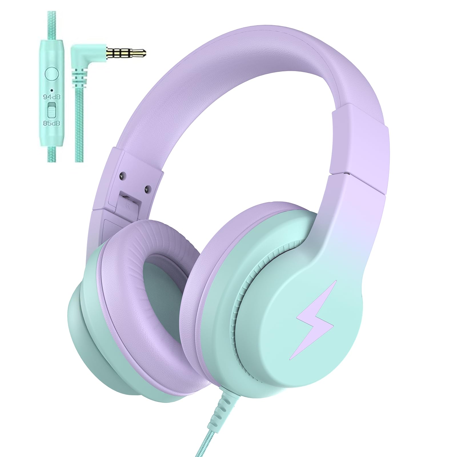 Candy Bila Wired Kids Headphones for School, Over-Ear for Boys Girls | Volume Li
